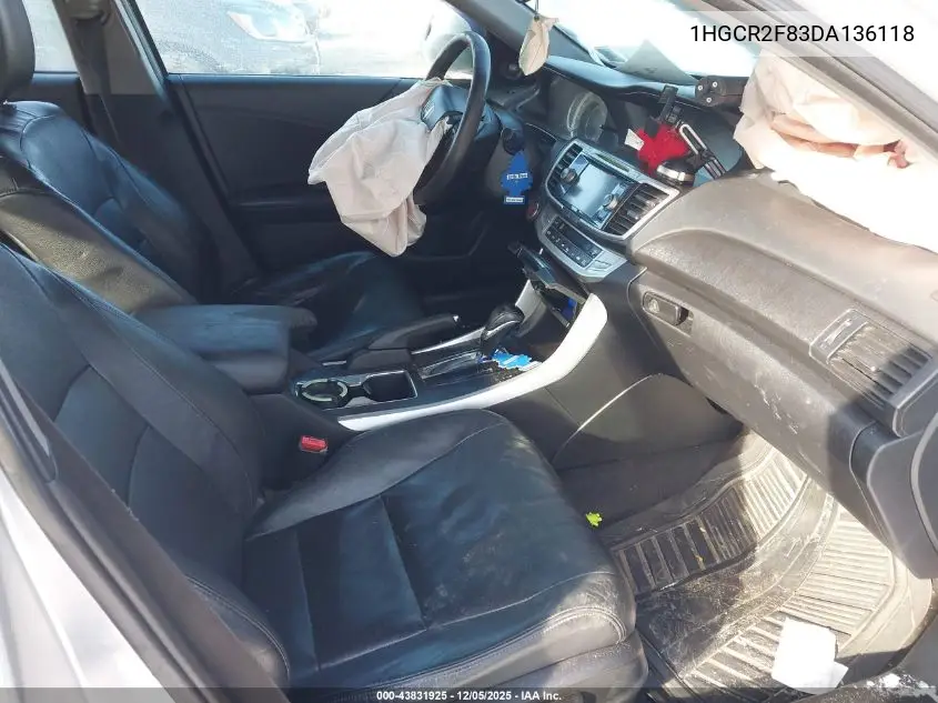 1HGCR2F83DA136118 2013 Honda Accord Sdn Ex-L