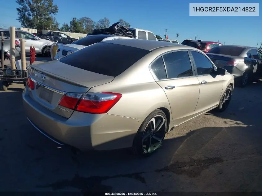 1HGCR2F5XDA214822 2013 Honda Accord Sport
