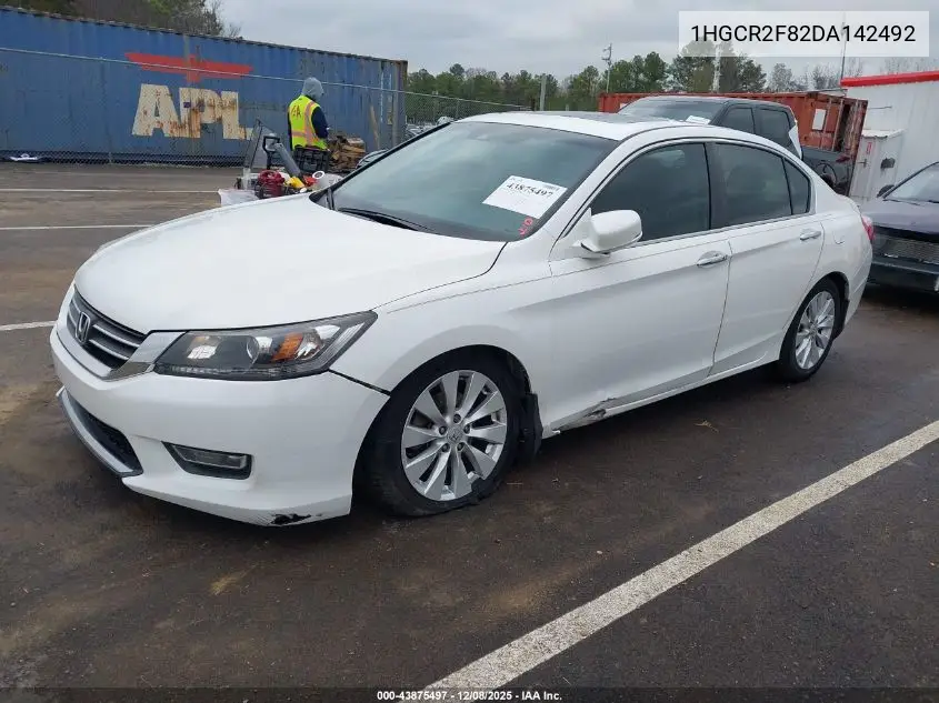 1HGCR2F82DA142492 2013 Honda Accord Sdn Ex-L