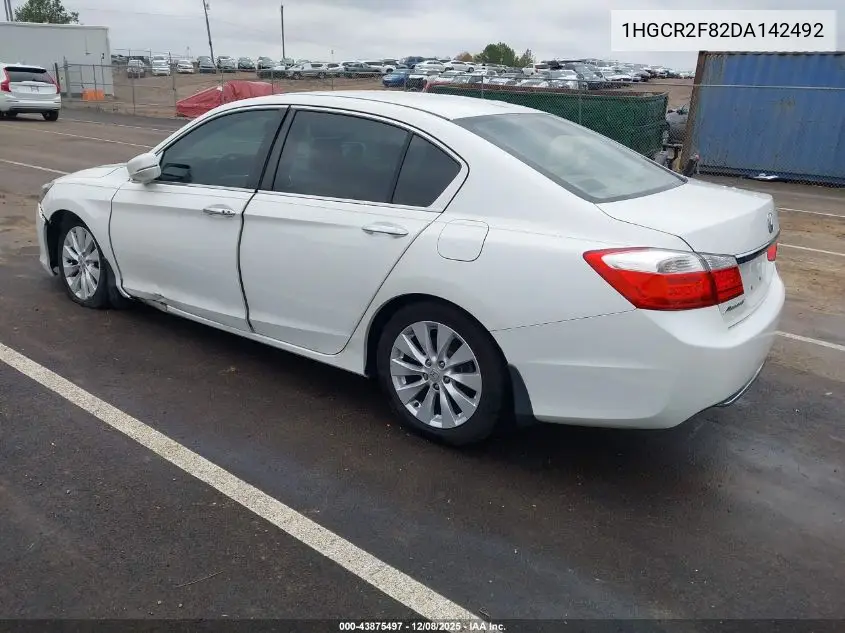 1HGCR2F82DA142492 2013 Honda Accord Sdn Ex-L