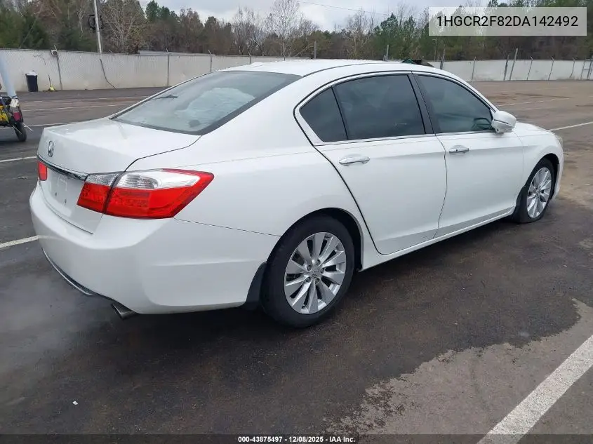 1HGCR2F82DA142492 2013 Honda Accord Sdn Ex-L