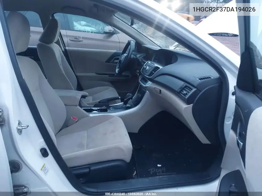 1HGCR2F37DA194026 2013 Honda Accord Lx