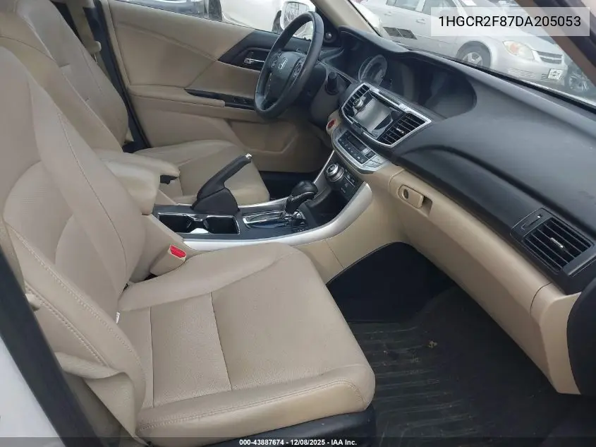 1HGCR2F87DA205053 2013 Honda Accord Sdn Ex-L