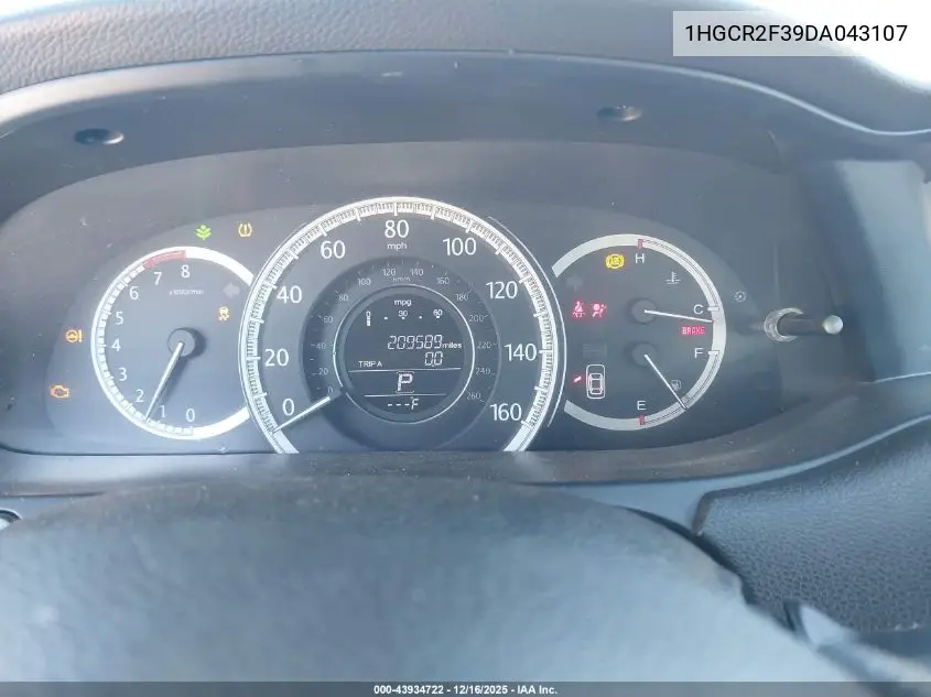 1HGCR2F39DA043107 2013 Honda Accord Lx