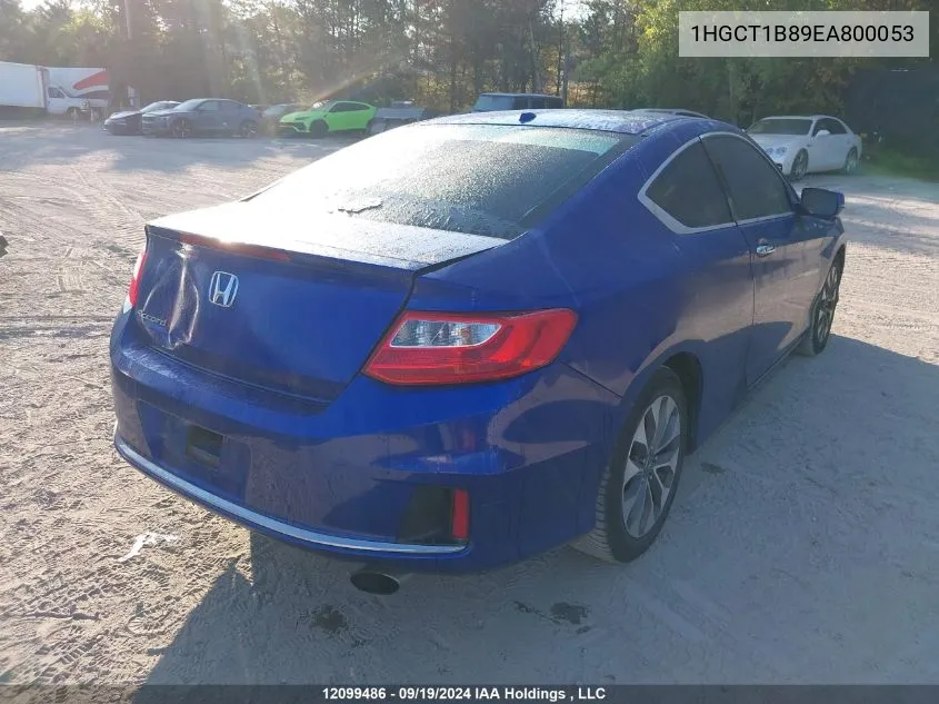 2014 Honda Accord VIN: 1HGCT1B89EA800053 Lot: 12099486