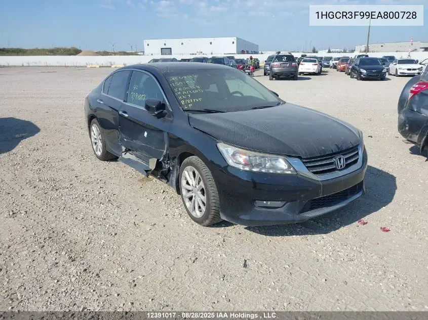1HGCR3F99EA800728 2014 Honda Accord Touring V6