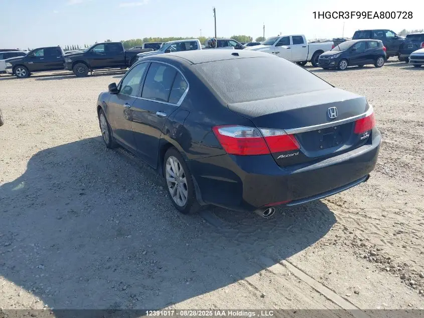 1HGCR3F99EA800728 2014 Honda Accord Touring V6