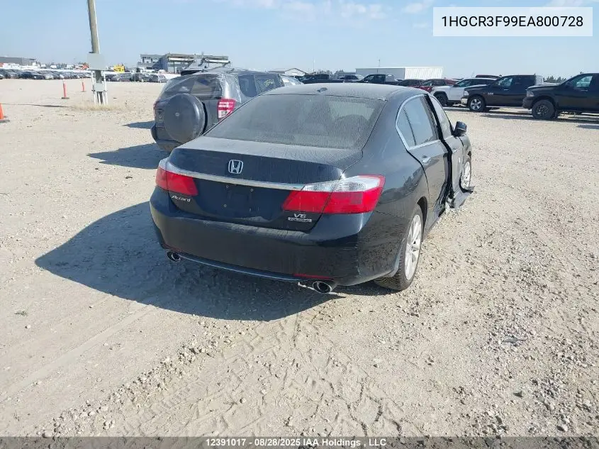1HGCR3F99EA800728 2014 Honda Accord Touring V6