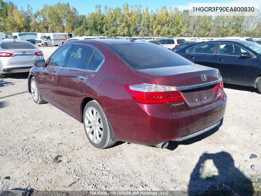 1HGCR3F90EA800830 2014 Honda Accord Touring