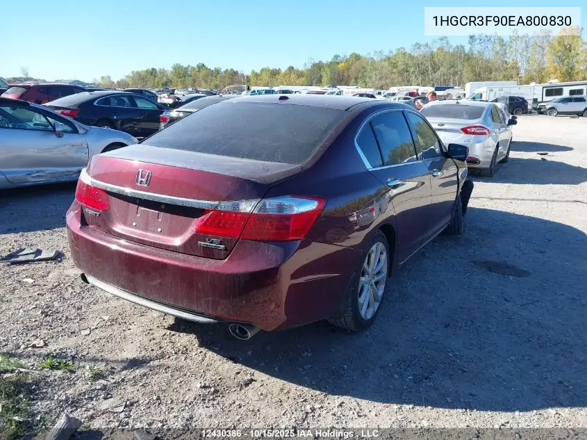 1HGCR3F90EA800830 2014 Honda Accord Touring