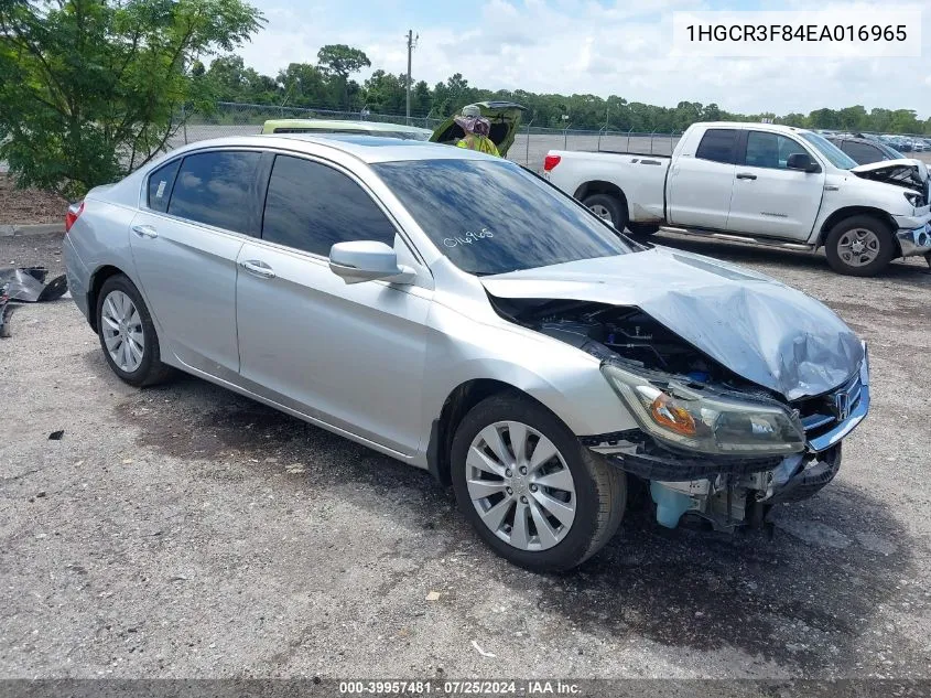 2014 Honda Accord Ex-L V-6 VIN: 1HGCR3F84EA016965 Lot: 39957481