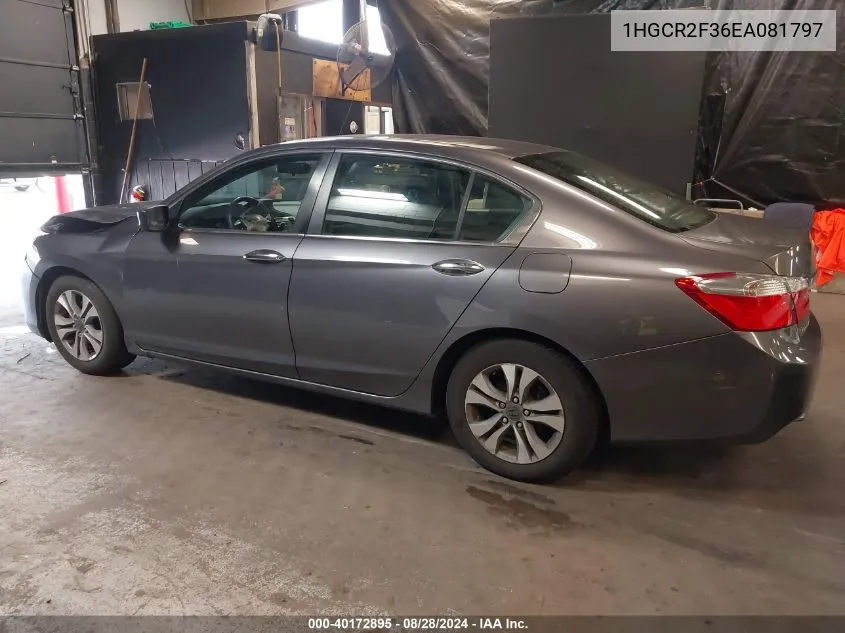 2014 Honda Accord Lx VIN: 1HGCR2F36EA081797 Lot: 40172895