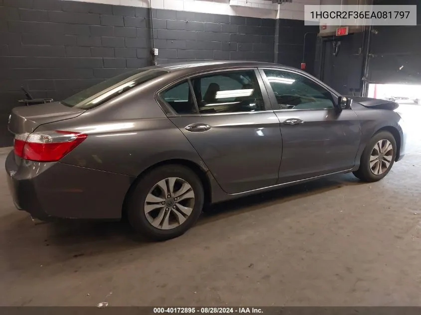 2014 Honda Accord Lx VIN: 1HGCR2F36EA081797 Lot: 40172895