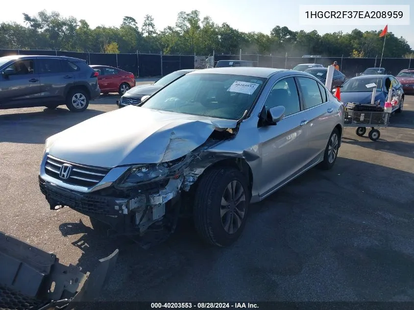 2014 Honda Accord Lx VIN: 1HGCR2F37EA208959 Lot: 40203553