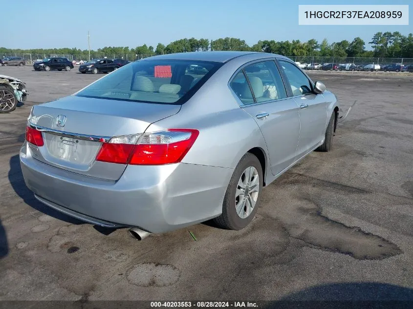 2014 Honda Accord Lx VIN: 1HGCR2F37EA208959 Lot: 40203553