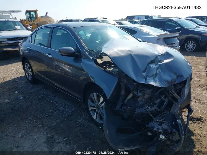 1HGCR2F35EA011482 2014 Honda Accord Lx