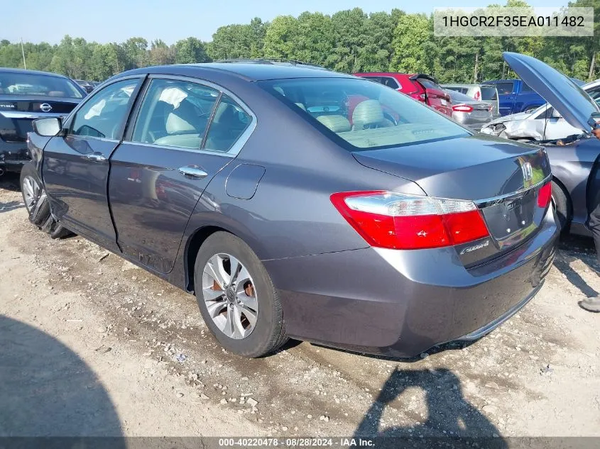 1HGCR2F35EA011482 2014 Honda Accord Lx