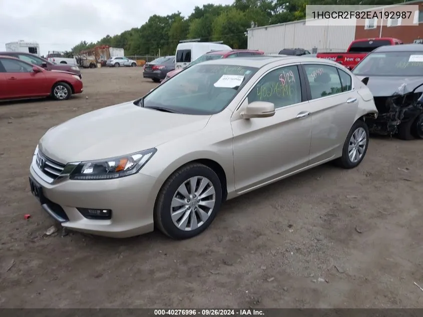 1HGCR2F82EA192987 2014 Honda Accord Ex-L