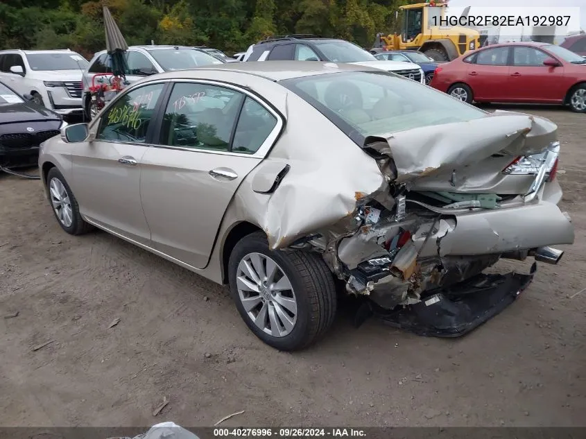 1HGCR2F82EA192987 2014 Honda Accord Ex-L