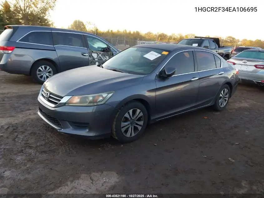 1HGCR2F34EA106695 2014 Honda Accord Lx