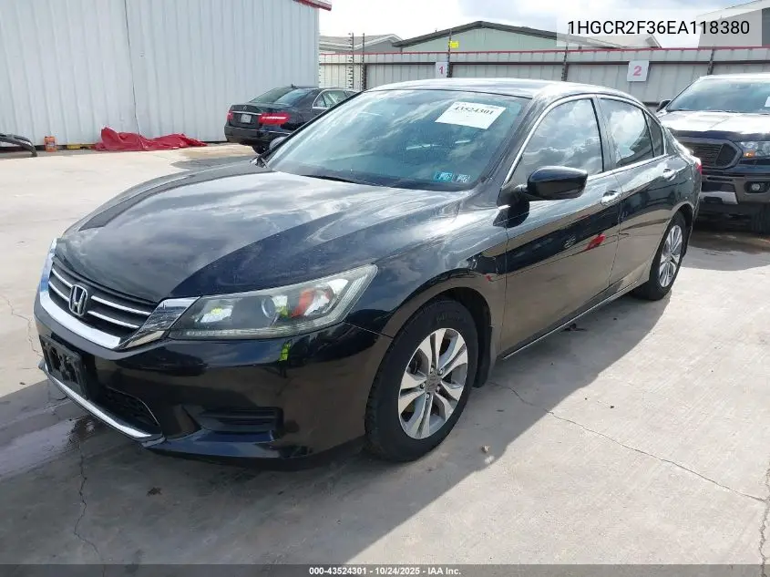 1HGCR2F36EA118380 2014 Honda Accord Lx