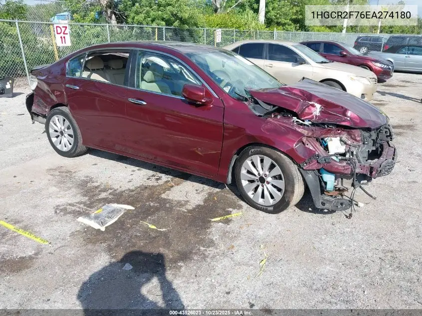 1HGCR2F76EA274180 2014 Honda Accord Ex