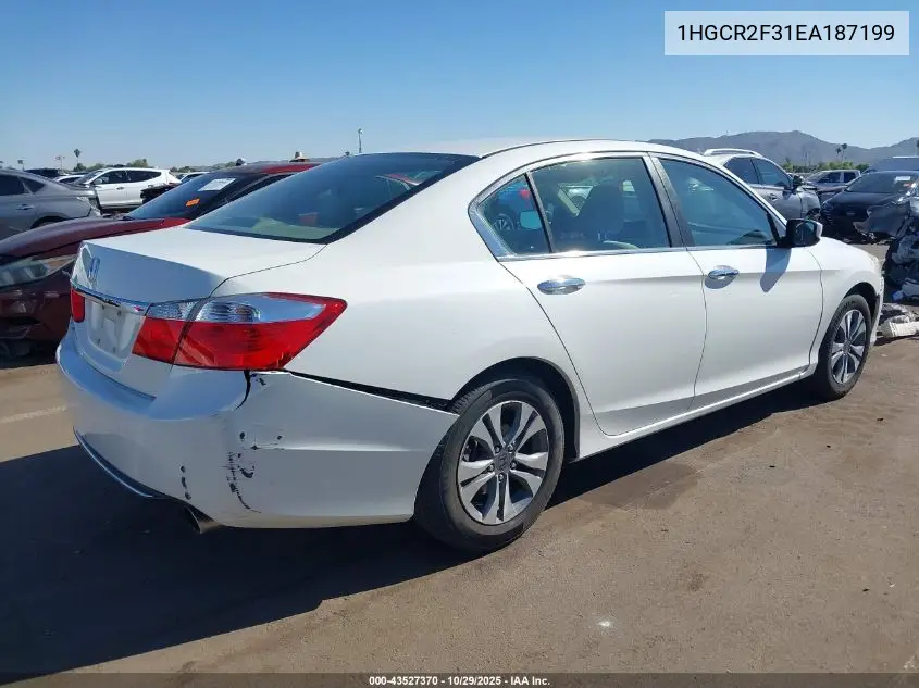 1HGCR2F31EA187199 2014 Honda Accord Lx