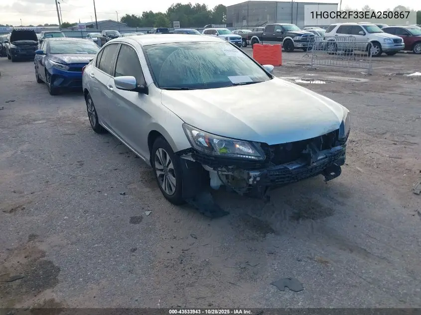 1HGCR2F33EA250867 2014 Honda Accord Lx