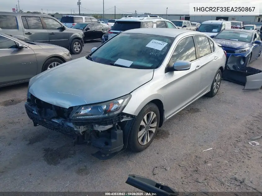 1HGCR2F33EA250867 2014 Honda Accord Lx