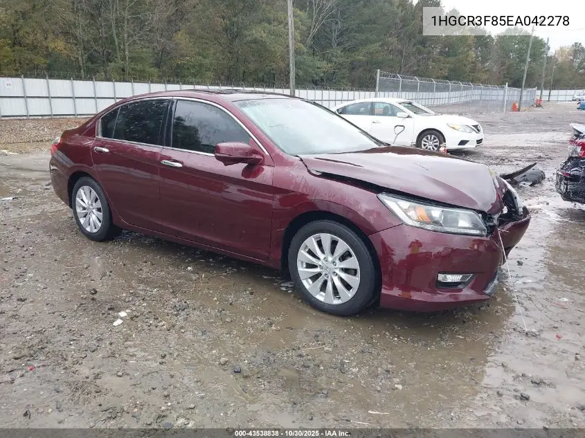 1HGCR3F85EA042278 2014 Honda Accord Ex-L V-6