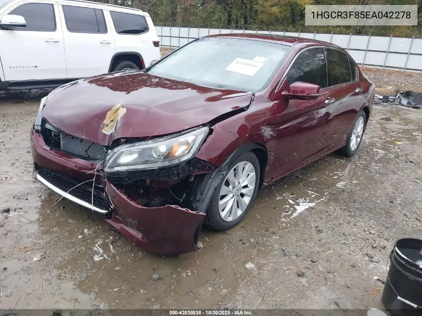 1HGCR3F85EA042278 2014 Honda Accord Ex-L V-6