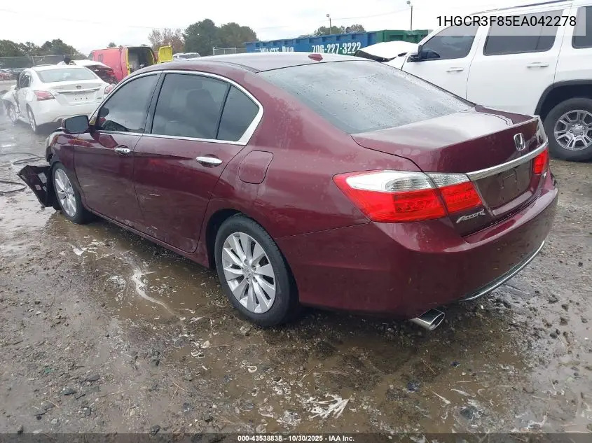 1HGCR3F85EA042278 2014 Honda Accord Ex-L V-6