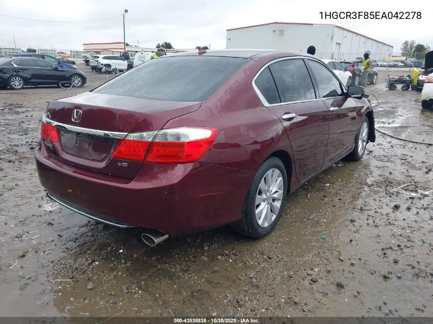 1HGCR3F85EA042278 2014 Honda Accord Ex-L V-6