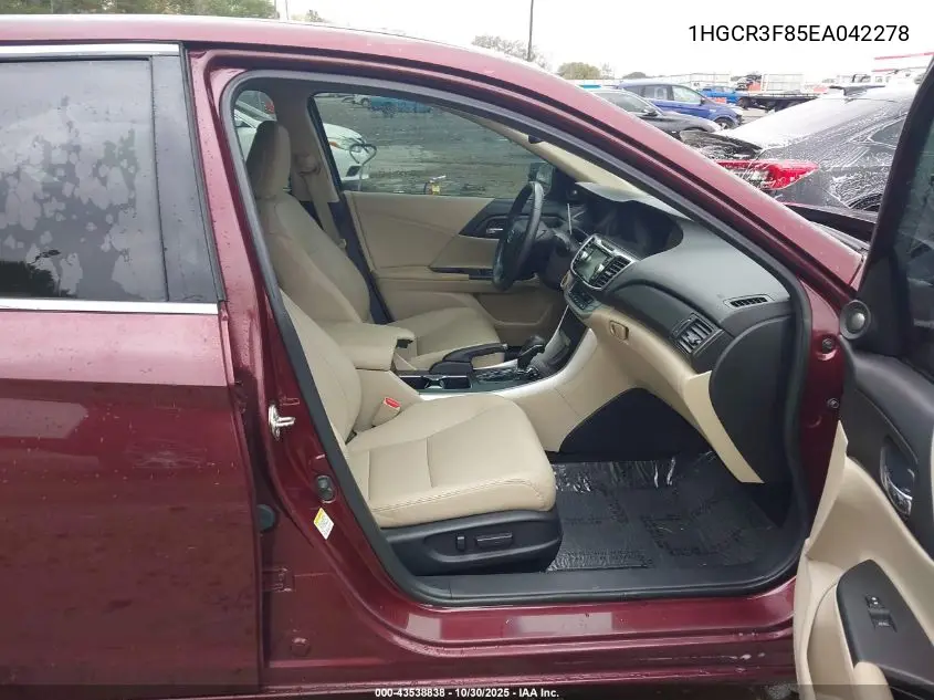 1HGCR3F85EA042278 2014 Honda Accord Ex-L V-6