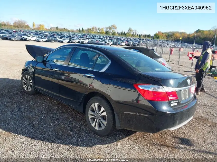 1HGCR2F3XEA040962 2014 Honda Accord Lx