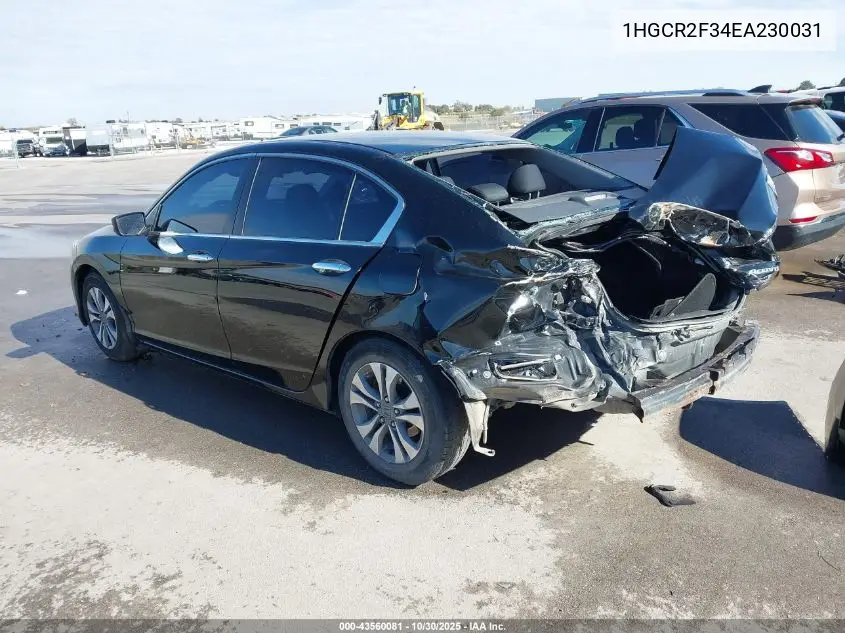1HGCR2F34EA230031 2014 Honda Accord Lx