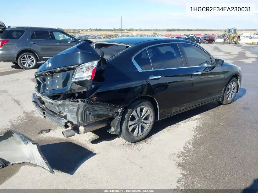 1HGCR2F34EA230031 2014 Honda Accord Lx