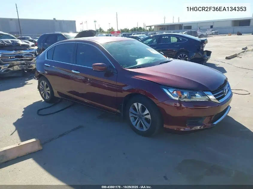 1HGCR2F36EA134353 2014 Honda Accord Lx