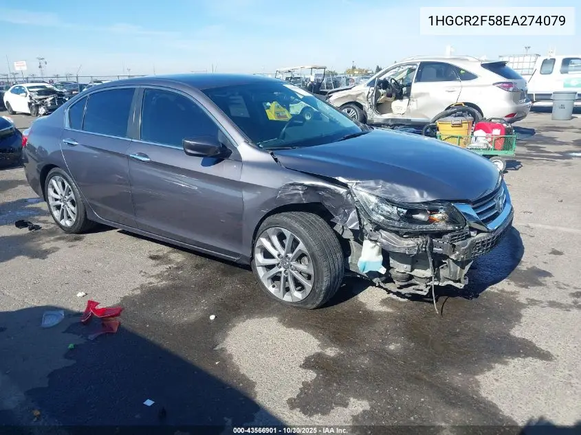 1HGCR2F58EA274079 2014 Honda Accord Sport