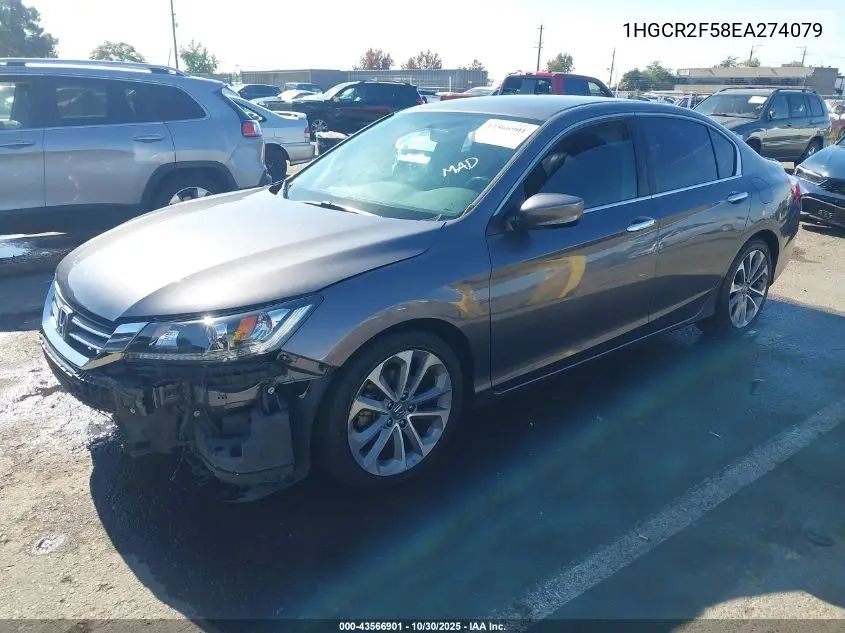 1HGCR2F58EA274079 2014 Honda Accord Sport