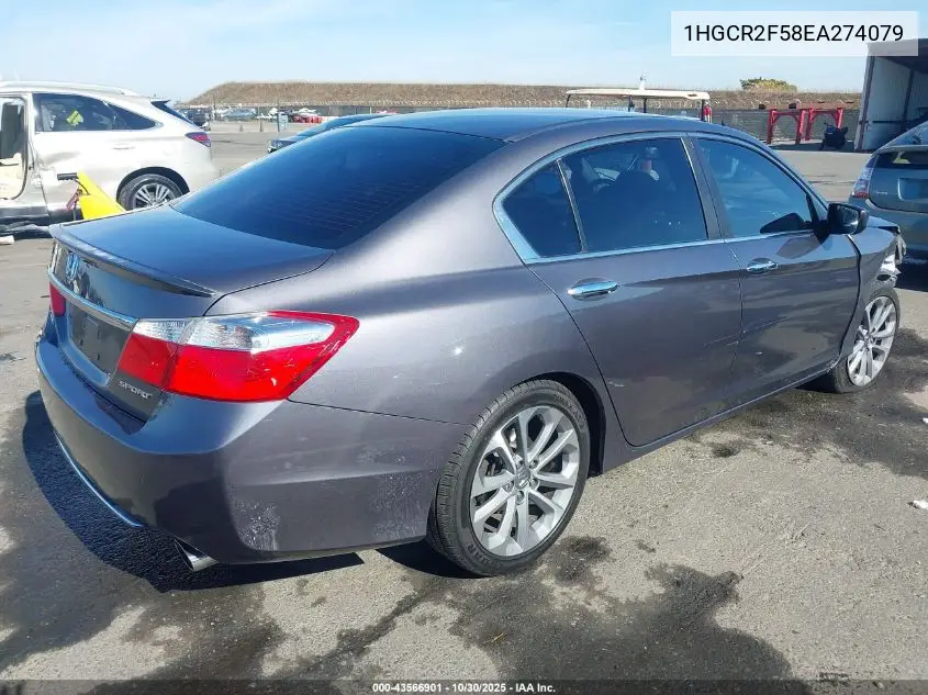 1HGCR2F58EA274079 2014 Honda Accord Sport
