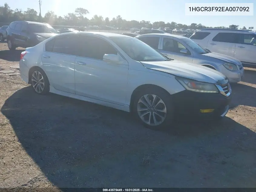 1HGCR3F92EA007092 2014 Honda Accord Touring