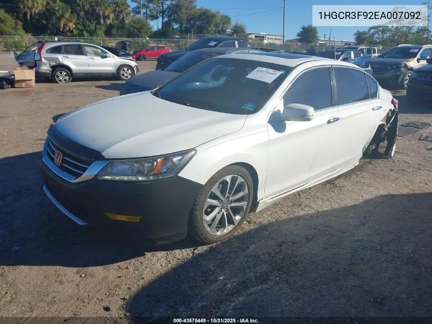 1HGCR3F92EA007092 2014 Honda Accord Touring