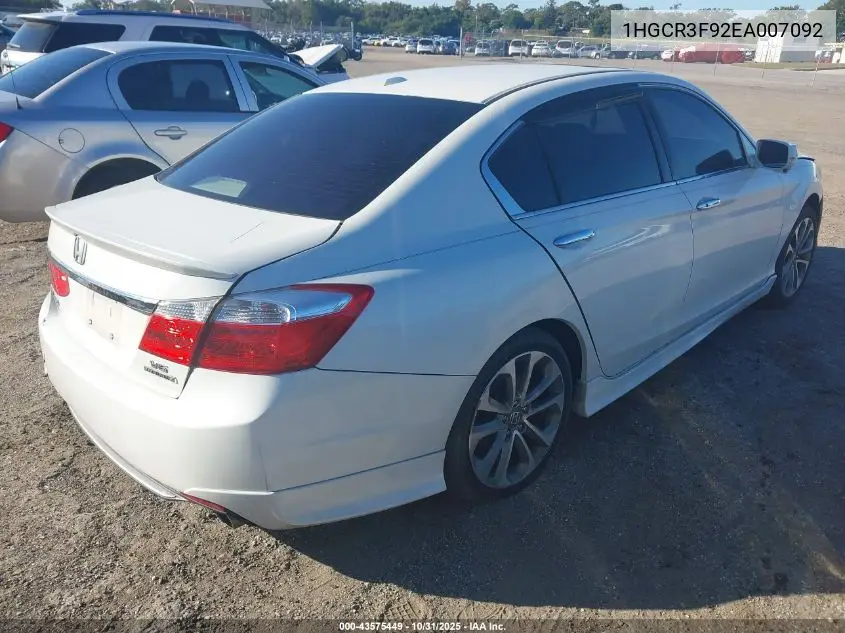 1HGCR3F92EA007092 2014 Honda Accord Touring