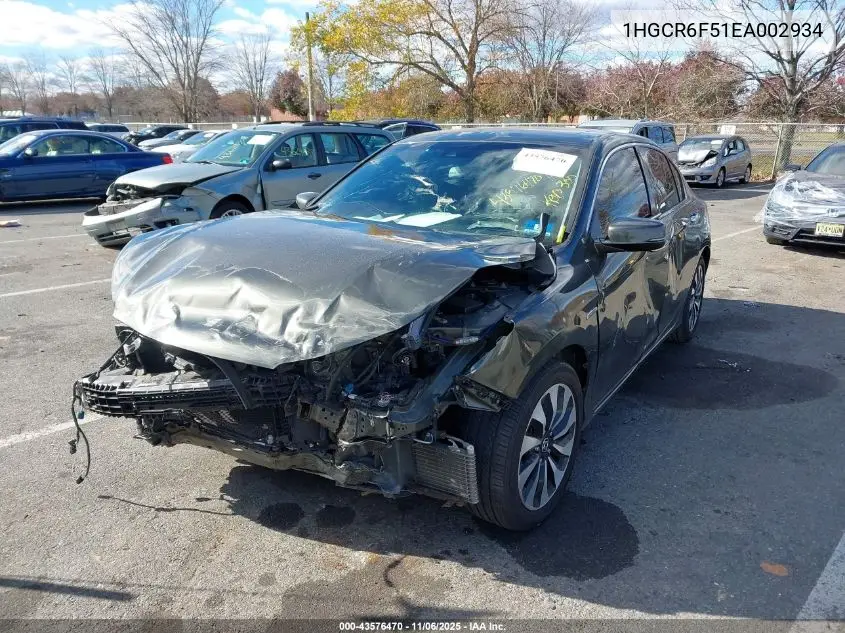 1HGCR6F51EA002934 2014 Honda Accord Hybrid Ex-L