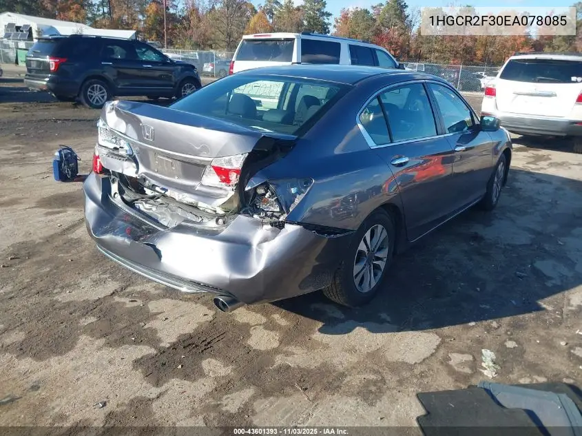 1HGCR2F30EA078085 2014 Honda Accord Lx