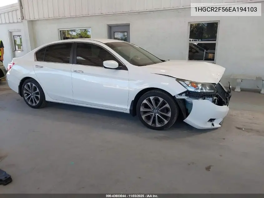 1HGCR2F56EA194103 2014 Honda Accord Sport