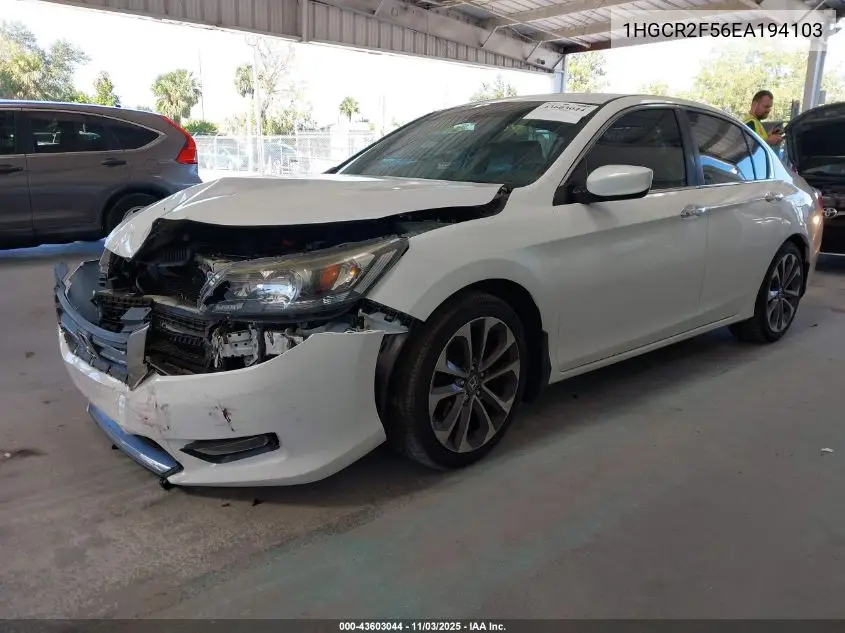 1HGCR2F56EA194103 2014 Honda Accord Sport