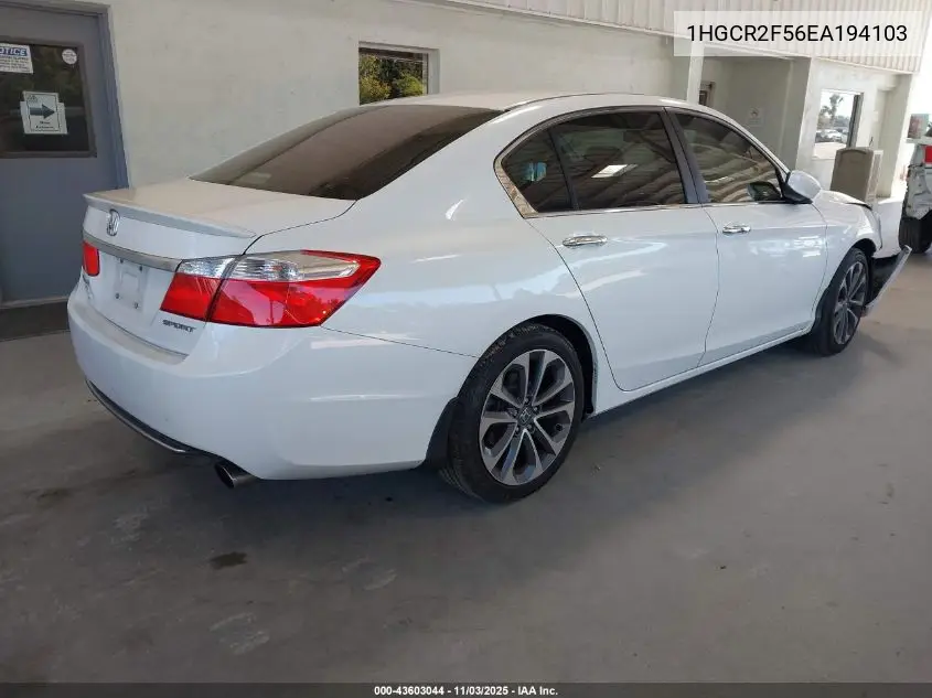 1HGCR2F56EA194103 2014 Honda Accord Sport