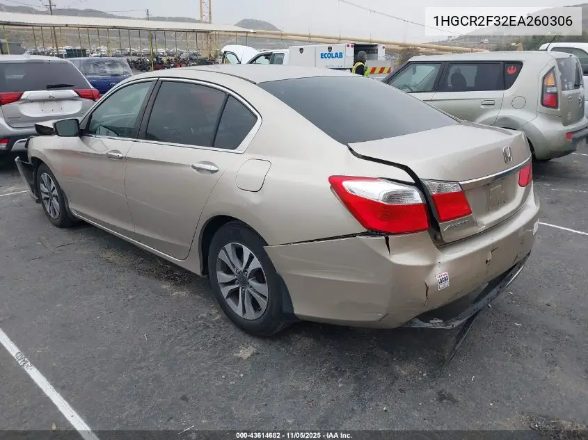1HGCR2F32EA260306 2014 Honda Accord Lx